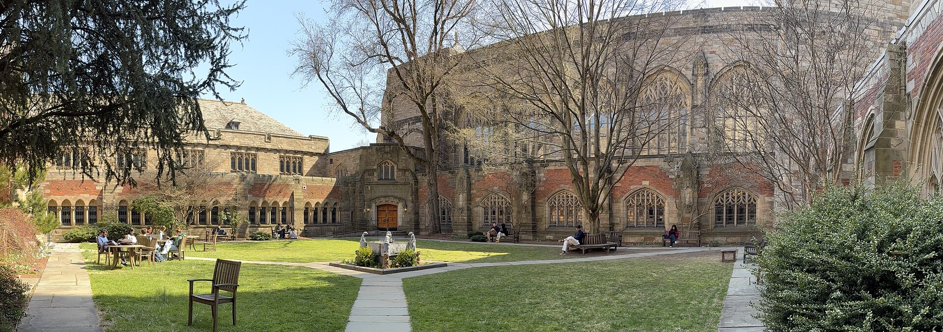 Courtyard of Sterling Memorial Library at Yale University